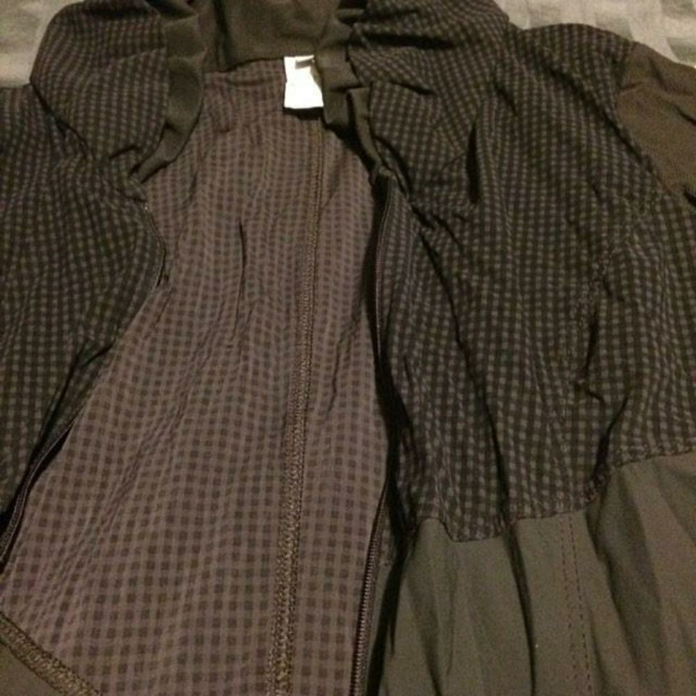 Grey with small plaid jacket